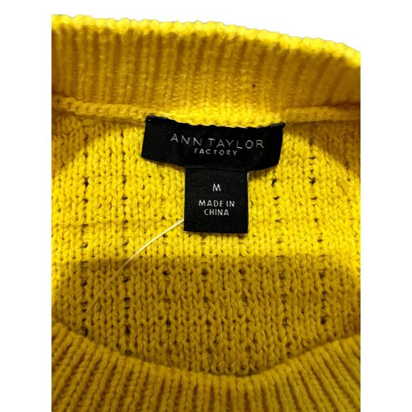 Ann Taylor Yellow Short Sleeve Sweater NWT - Picture 3 of 15